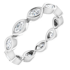 14K White 1/2 CTW Natural Diamond Eternity Band Size 7