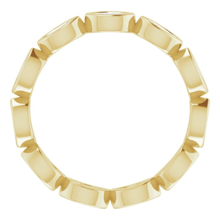 14K Yellow 1/2 CTW Natural Diamond Eternity Band Size 7