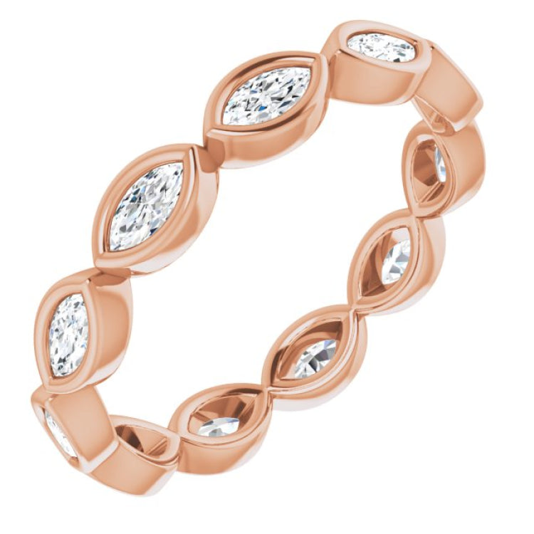 14K Rose 3/4 CTW Natural Diamond Eternity Band Size 7