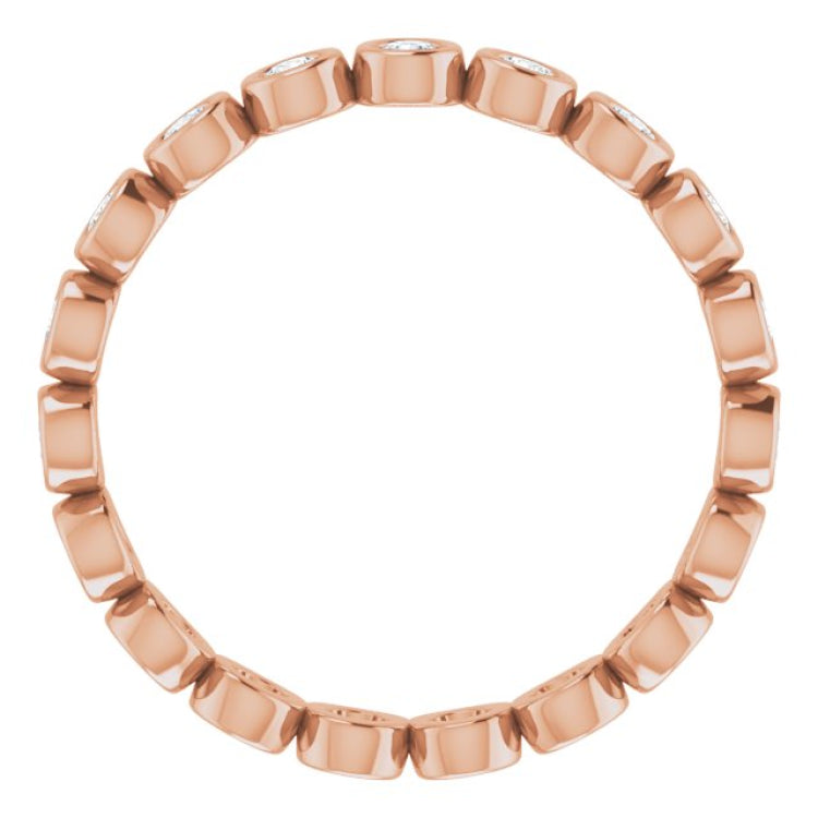 14K Rose 1/2 CTW Natural Diamond Eternity Band Size 7