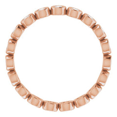 14K Rose 1/2 CTW Natural Diamond Eternity Band Size 7