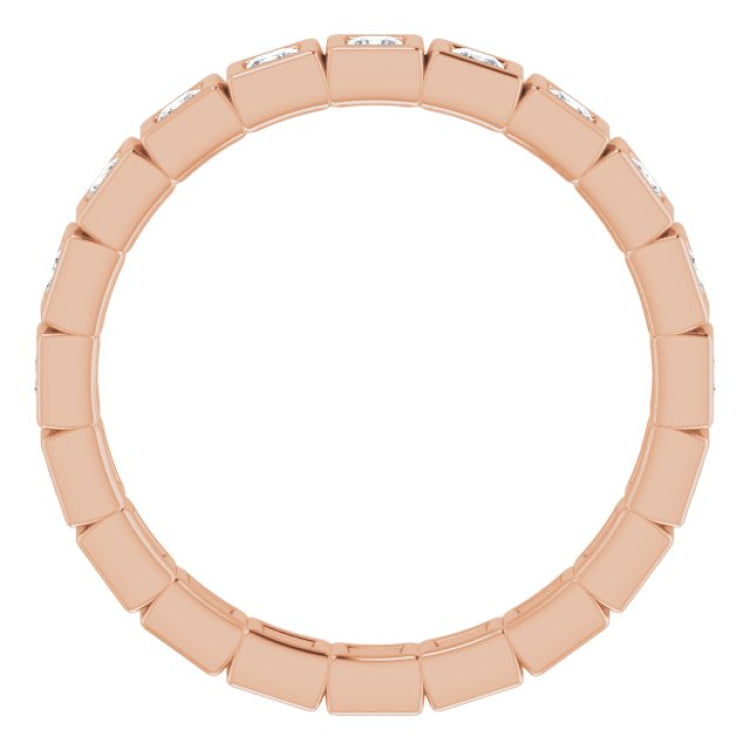 14K Rose 1/2 CTW Natural Diamond Eternity Band Size 7