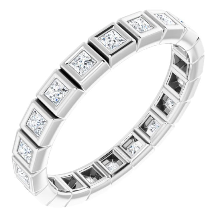 14K White 1/2 CTW Natural Diamond Eternity Band Size 7
