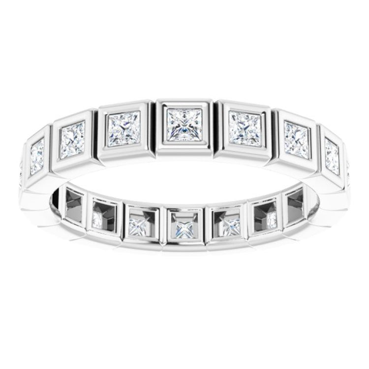 14K White 5/8 CTW Natural Diamond Eternity Band Size 7