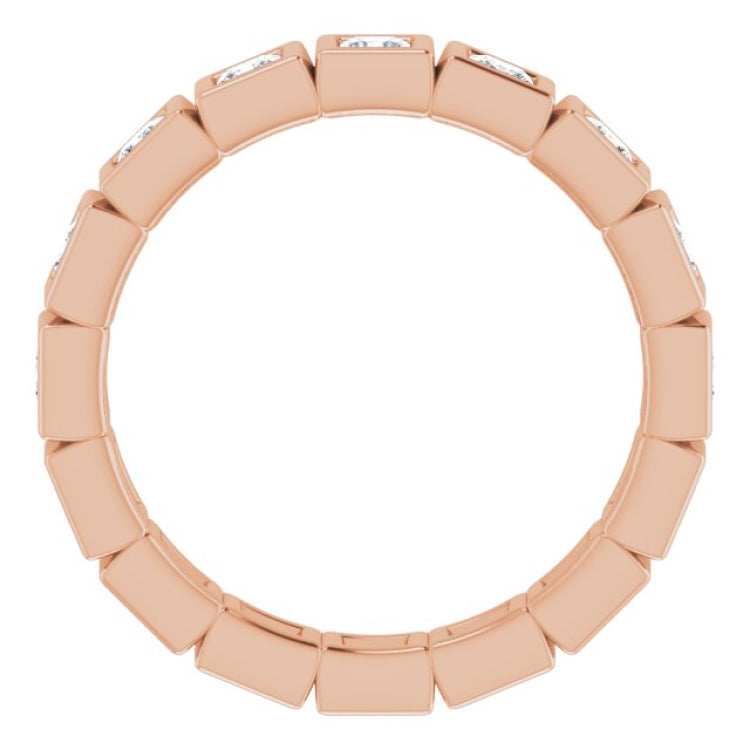 14K Rose 9/10 CTW Natural Diamond Eternity Band Size 7