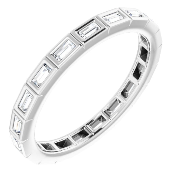 14K White 1/3 CTW Natural Diamond Eternity Band Size 7