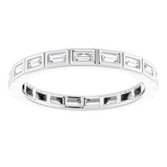 14K White 1/3 CTW Natural Diamond Eternity Band Size 7