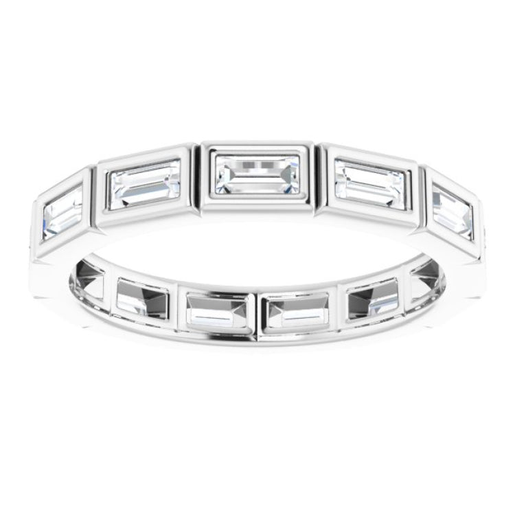 14K White 1/2 CTW Natural Diamond Eternity Band Size 7