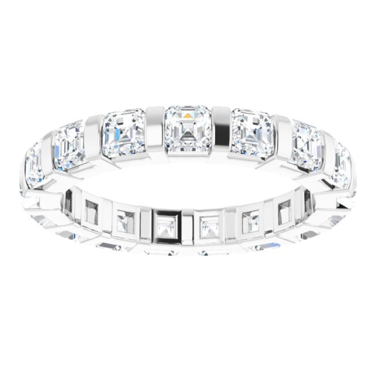 14K White 1 9/10 CTW Natural Diamond Eternity Band Size 7