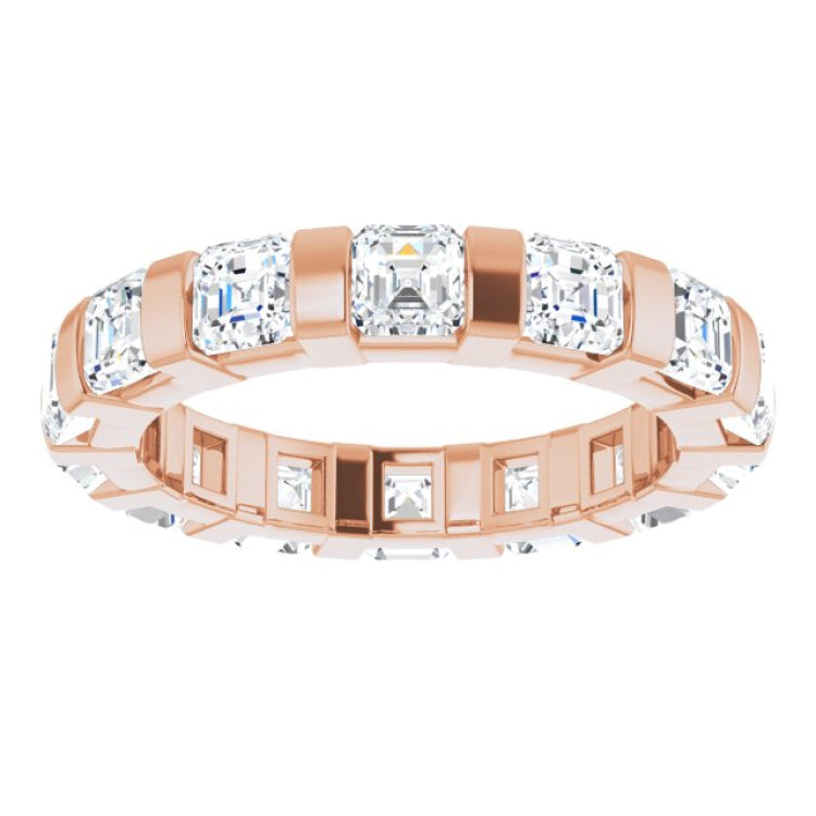 14K Rose 2 1/2 CTW Natural Diamond Eternity Band Size 7