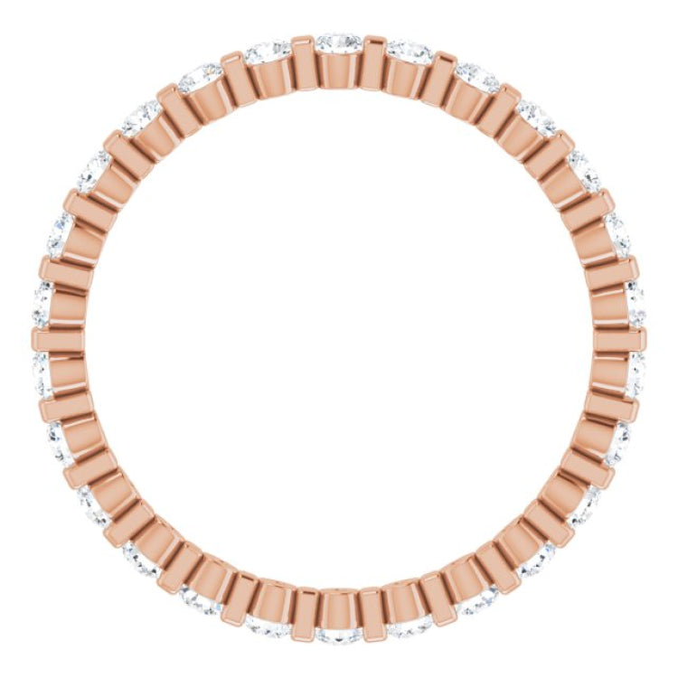 14K Rose 1/2 CTW Natural Diamond Eternity Band Size 7