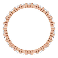 14K Rose 1/2 CTW Natural Diamond Eternity Band Size 7