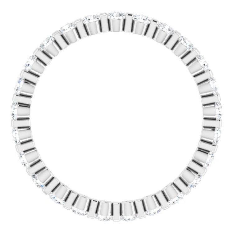 14K White 1/2 CTW Natural Diamond Eternity Band Size 7