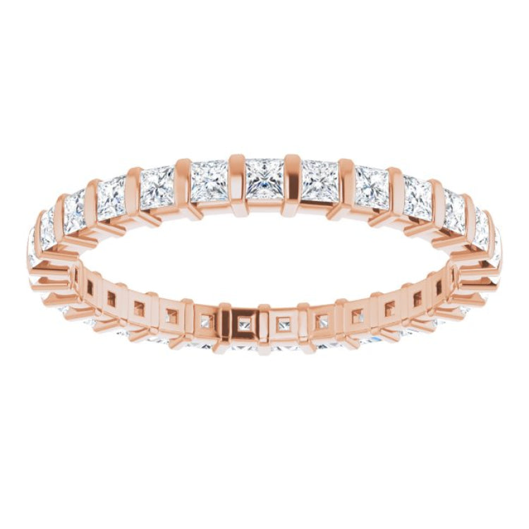 14K Rose 3/4 CTW Natural Diamond Eternity Band Size 7