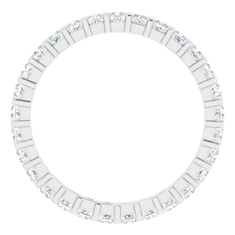 14K White 3/4 CTW Natural Diamond Eternity Band Size 7