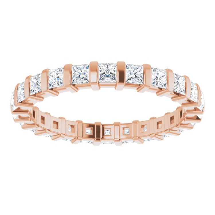 14K Rose 9/10 CTW Natural Diamond Eternity Band Size 7