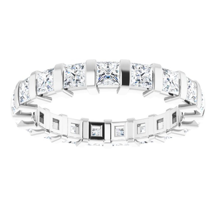 14K White 1 1/2 CTW Natural Diamond Eternity Band Size 7