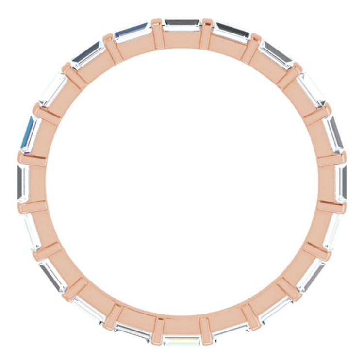 14K Rose 3/8 CTW Natural Diamond Eternity Band Size 7