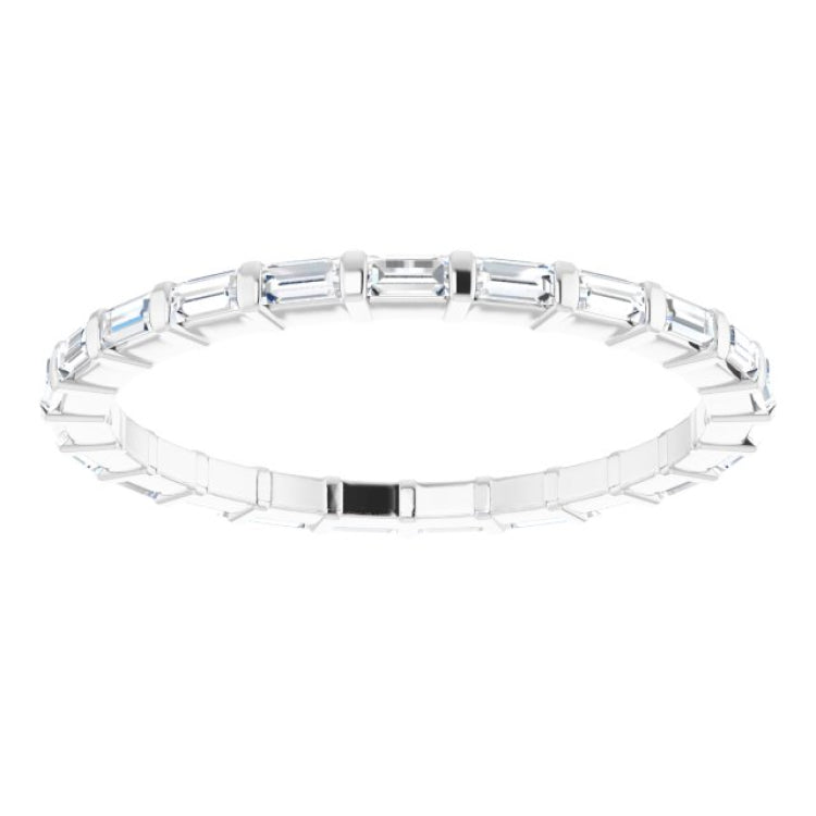 14K White 1/3 CTW Natural Diamond Eternity Band Size 7