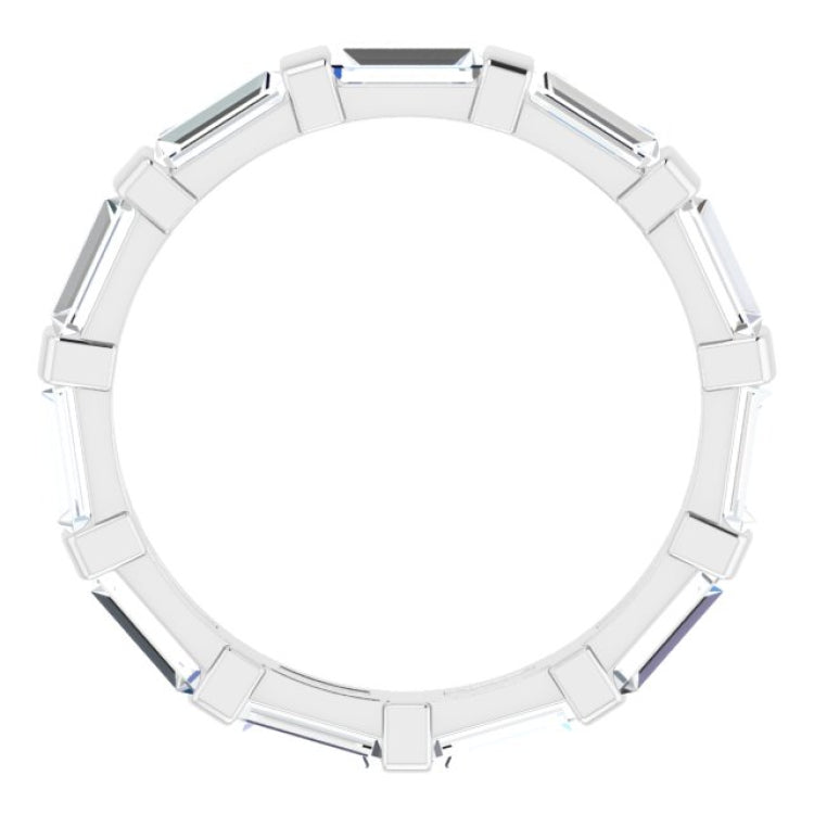 14K White 1 5/8 CTW Natural Diamond Eternity Band Size 7