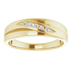 14K Yellow 1/10 CTW Natural Diamond Band