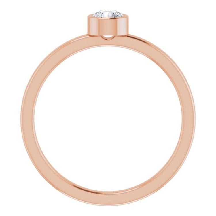 14K Rose 4 mm Natural White Sapphire Ring