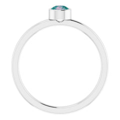 Platinum 4 mm Lab-Grown Alexandrite Ring