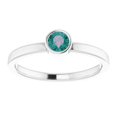Platinum 4 mm Lab-Grown Alexandrite Ring