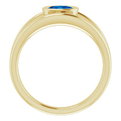 14K Yellow Natural Blue Sapphire Ring