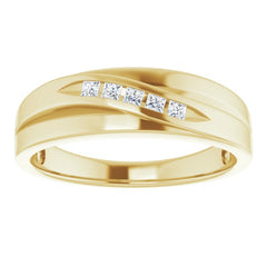 14K White 1/6 CTW Natural Diamond Band