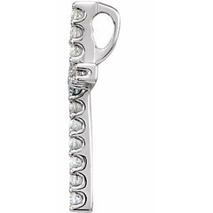 Platinum .06 CTW Natural Diamond Petite Cross Pendant