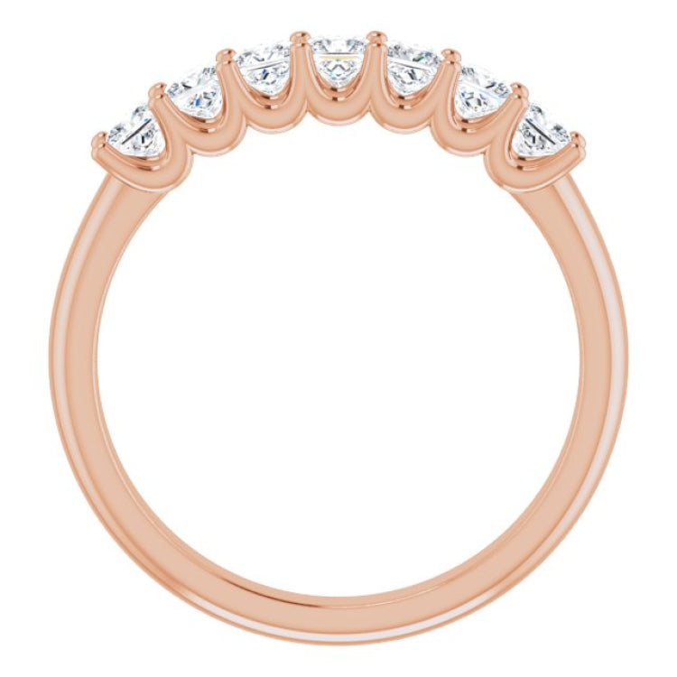 14K Rose 5/8 CTW Natural Diamond Anniversary Band