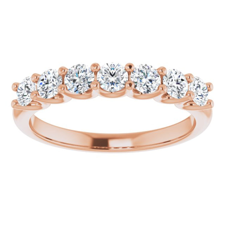 14K Rose 5/8 CTW Natural Diamond Anniversary Band