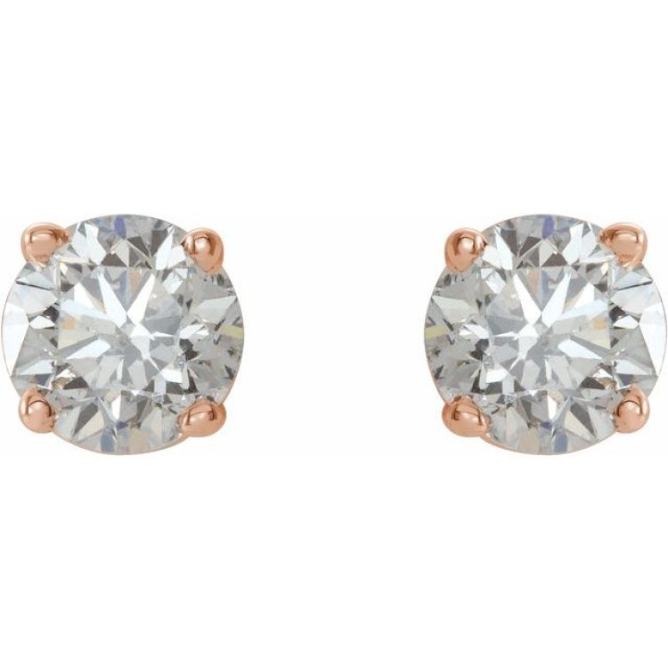 14K Rose 3/4 CTW Natural Diamond Earrings