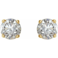 14K Yellow Gold 3/4 CTW Natural White Diamond Earrings