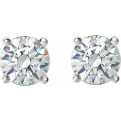14K White 1 1/2 CTW Natural Diamond Cocktail-Style Earrings