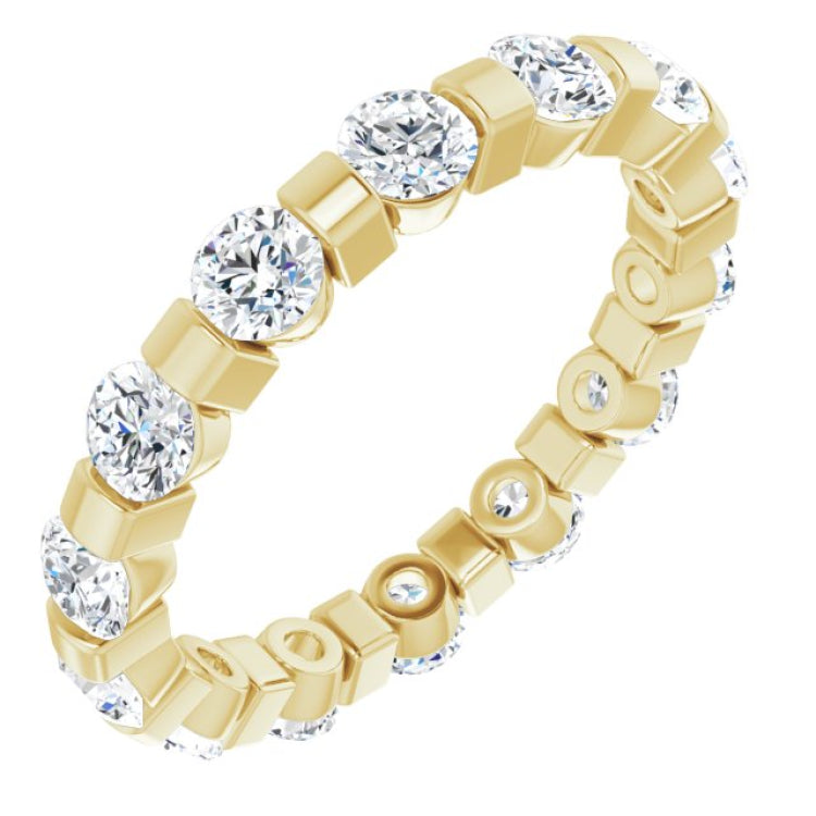 14K Yellow 1 1/2 CTW Natural Diamond Eternity Band Size 5