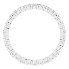 14K White 3/4 CTW Natural Diamond Eternity Band Size 5