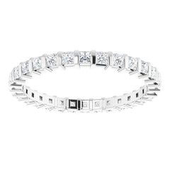 14K White 3/4 CTW Natural Diamond Eternity Band Size 5
