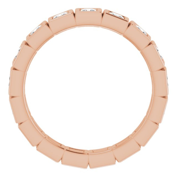 14K Rose 7/8 cTW Natural Diamond Eternity Band Size 5