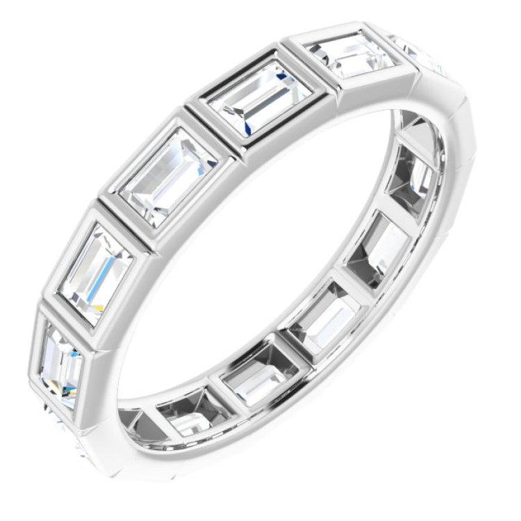 14K White 1 1/6 CTW Natural Diamond Eternity Band Size 5
