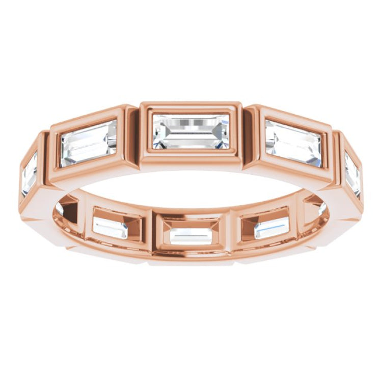 14K Rose 9/10 CTW Natural Diamond Eternity Band Size 5