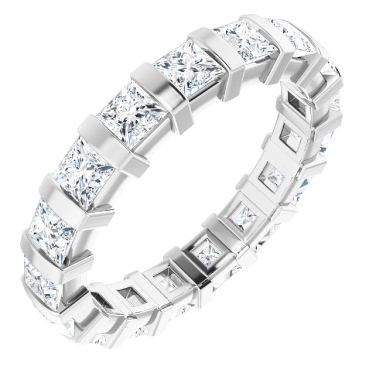 14K White 2 3/8 CTW Natural Diamond Eternity Band Size 5