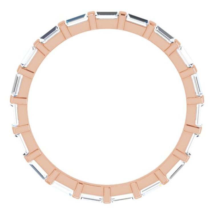 14K Rose 3/8 CTW Natural Diamond Eternity Band Size 5