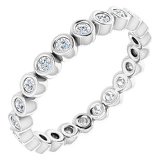 14K White 1/3 CTW Natural Diamond Eternity Band Size 5