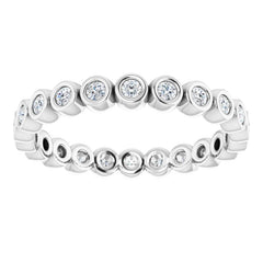 14K White 1/3 CTW Natural Diamond Eternity Band Size 5