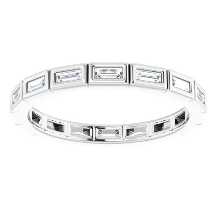 14K White 1/3 CTW Natural Diamond Eternity Band Size 5