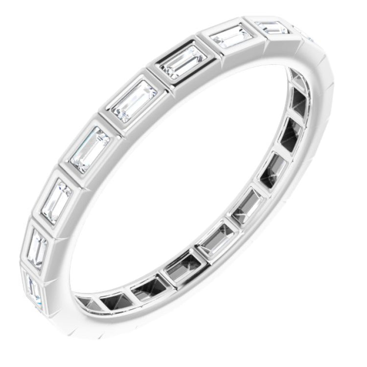 14K White 1/4 CTW Natural Diamond Eternity Band Size 5