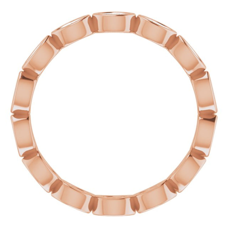 14K Rose 3/8 CTW Natural Diamond Eternity Band Size 5