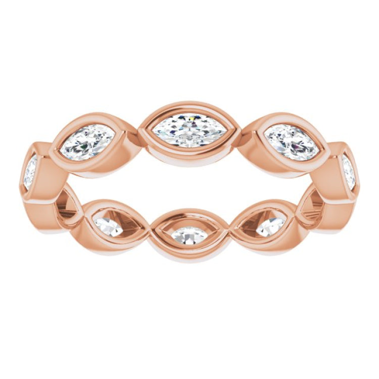 14K Rose 5/8 CTW Natural Diamond Eternity Band Size 5